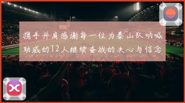 携手并肩感谢每一位为泰山队呐喊助威的12人继续奋战的决心与信念